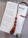 I'm in a 'Shit Place' - macrame necklace Smokey Quartz and Pyrite